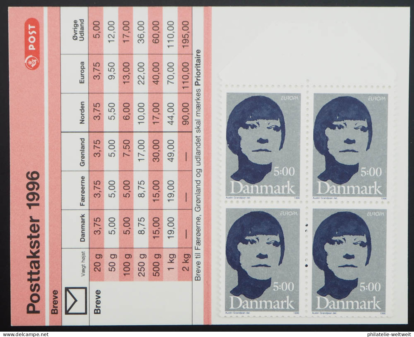 1996 Dänemark; Markenheftchen Berühmte Frauen, **/MNH, MiNr. 1125 MH, ME 20 - Otros & Sin Clasificación