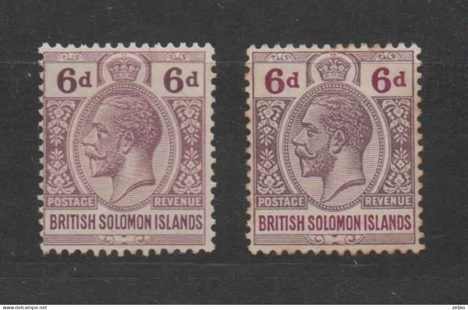 British Solomon Islands, MH, King George V, Color Variation - Isole Salomone (...-1978)