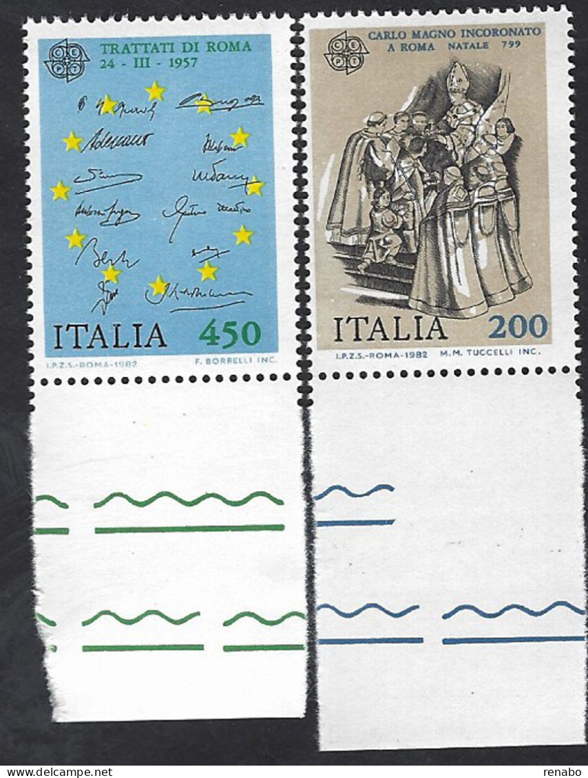 Italia,Italy, Italie, Italien 1982; Trattati Di Roma + Incoronazione Di Carlo Magno. Serie Completa Di Bordo. - European Community