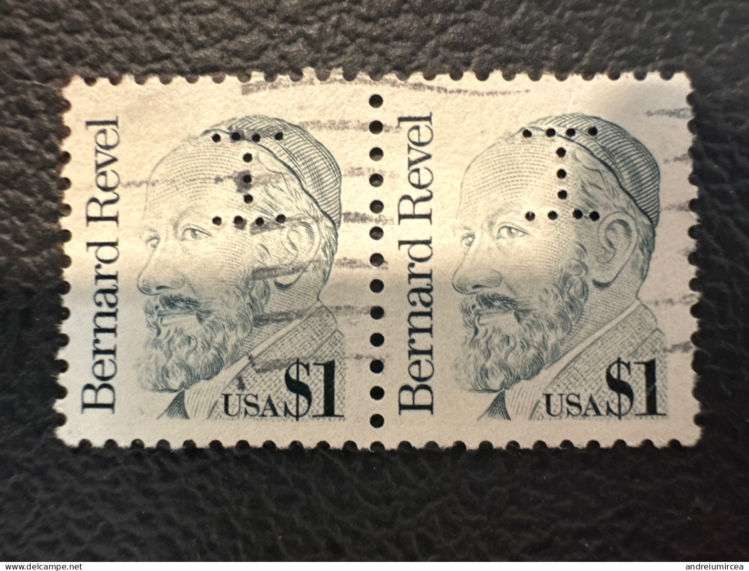 1986  2 X1$ Bernard Revel Perfins Stamp - Zähnungen (Perfins)
