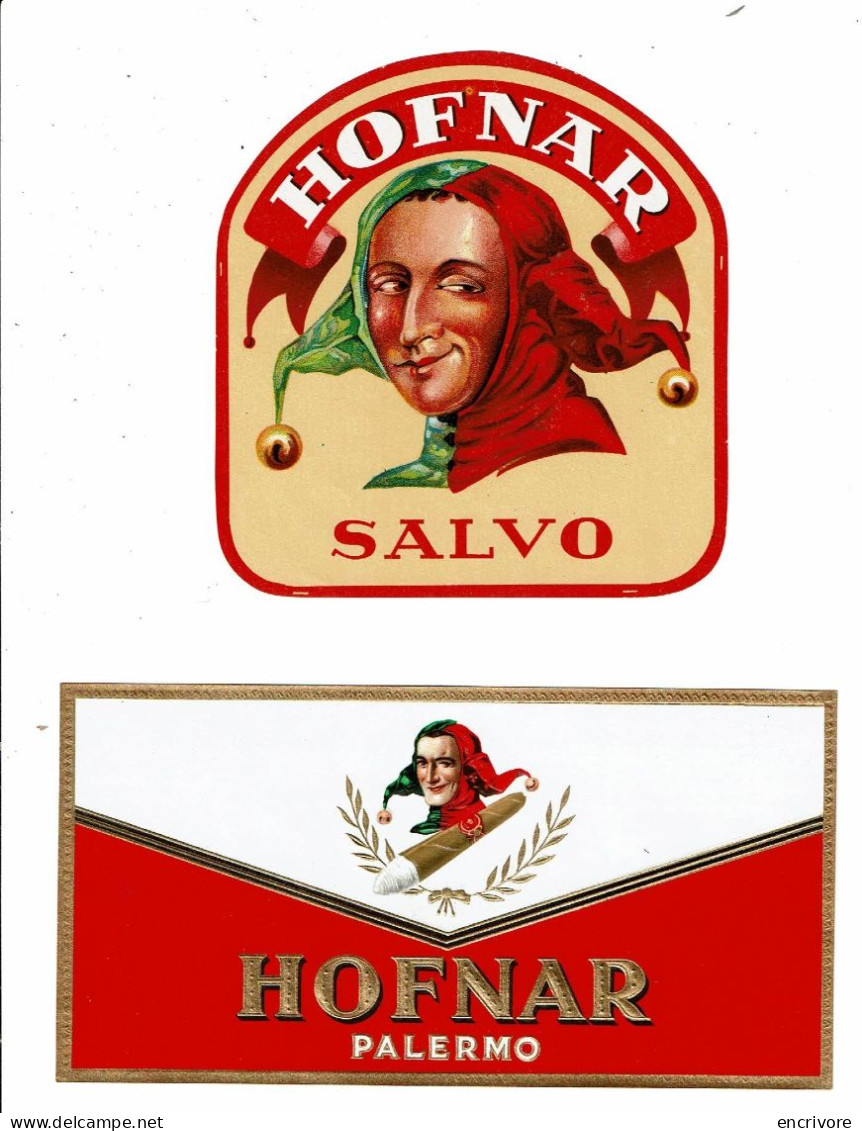 2 étiquette Cigares HOFNAR Salvo  Palermo Tabac - Etiquettes