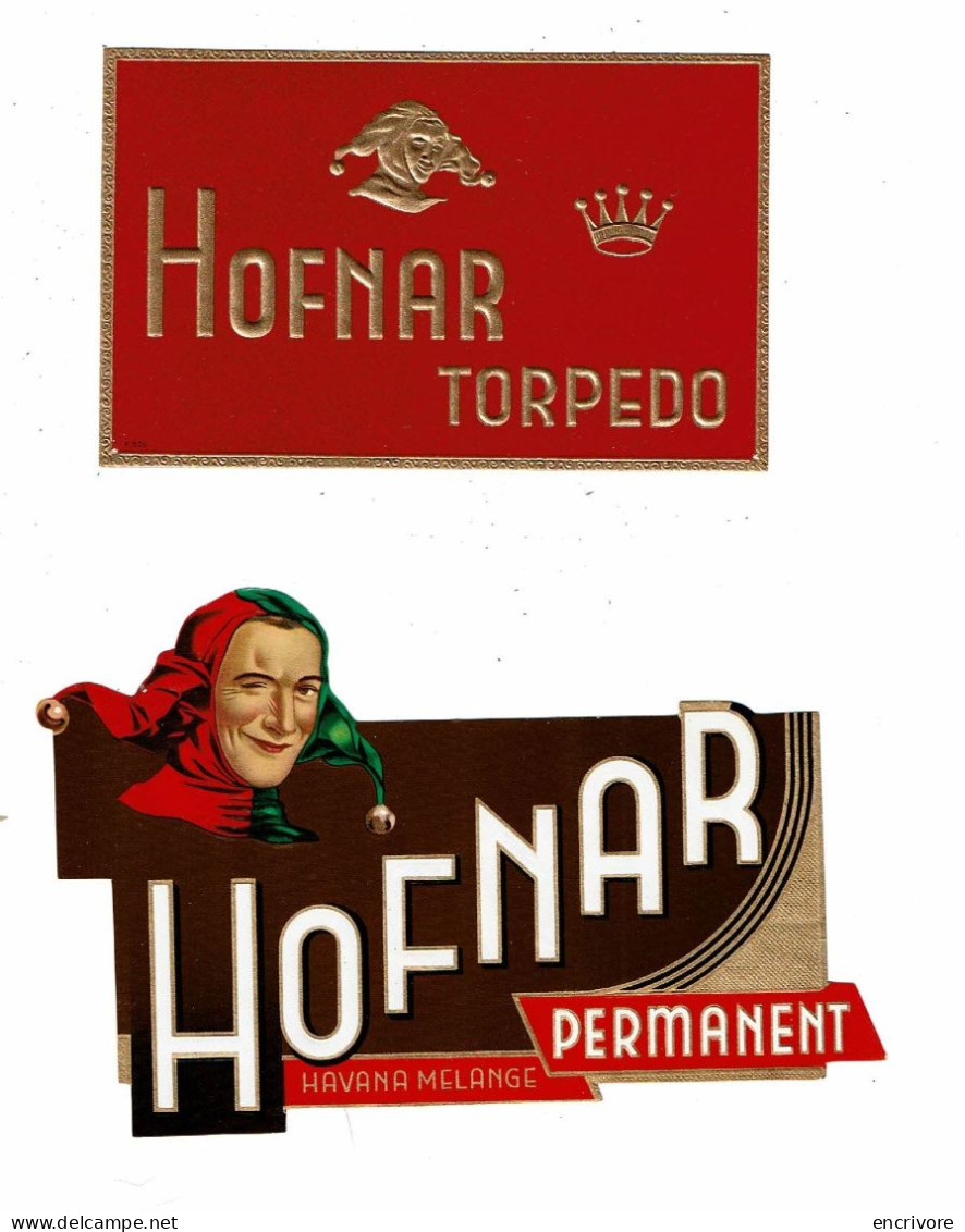 2 étiquette Cigares HOFNAR Torpedo Havana Mélange Permanent Tabac - Etiquetas
