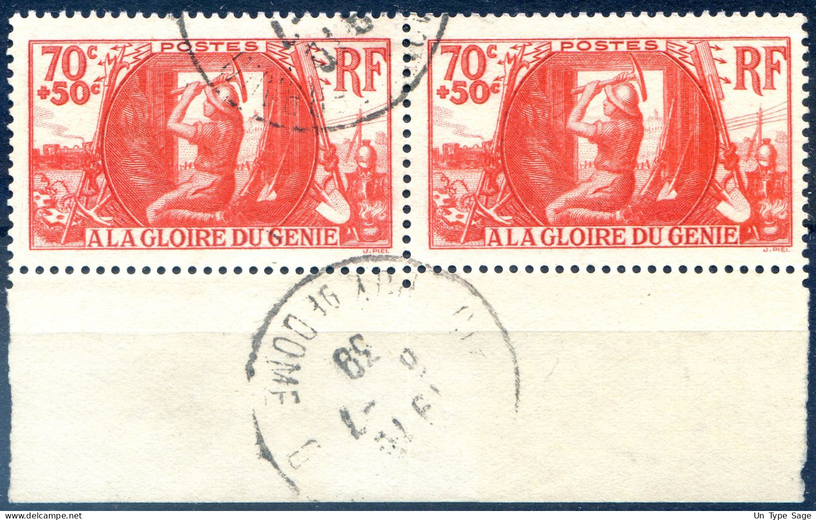 France N°423 Paire Oblitérée - (F305) - Oblitérés