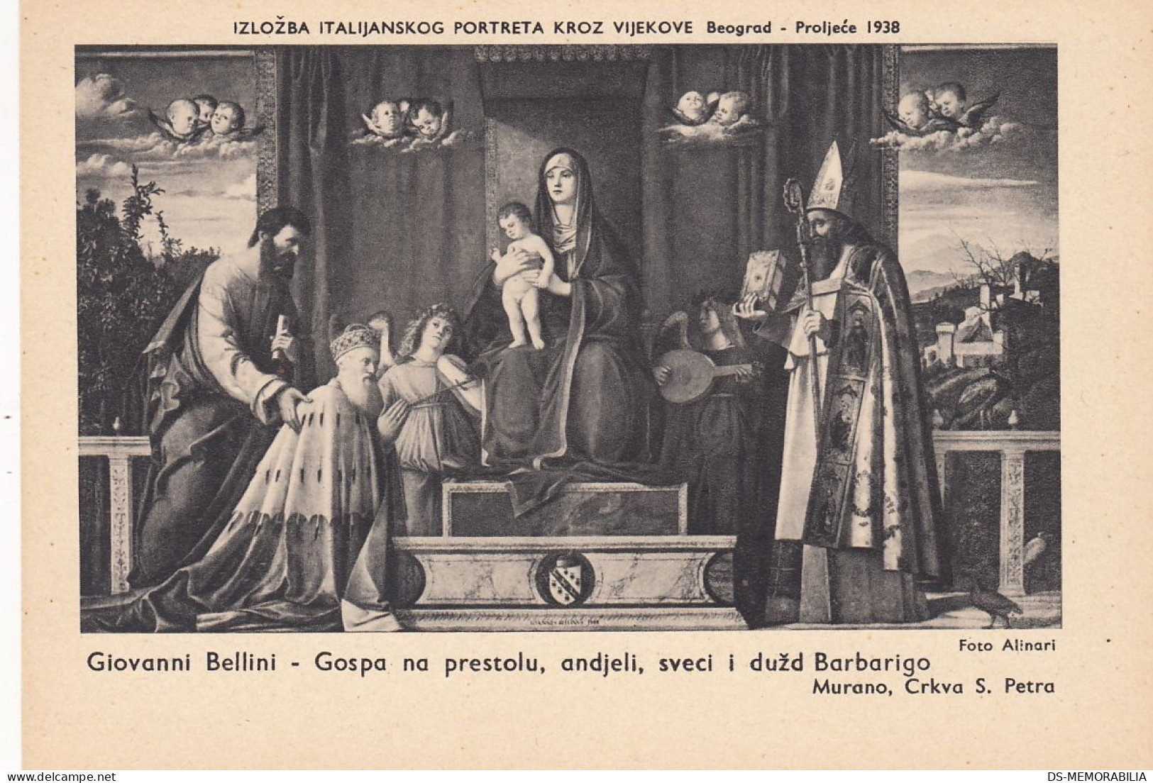 Exposition Of Italian Portrait Belgrade Serbia 1938 - Giovanni Bellini - Ausstellungen