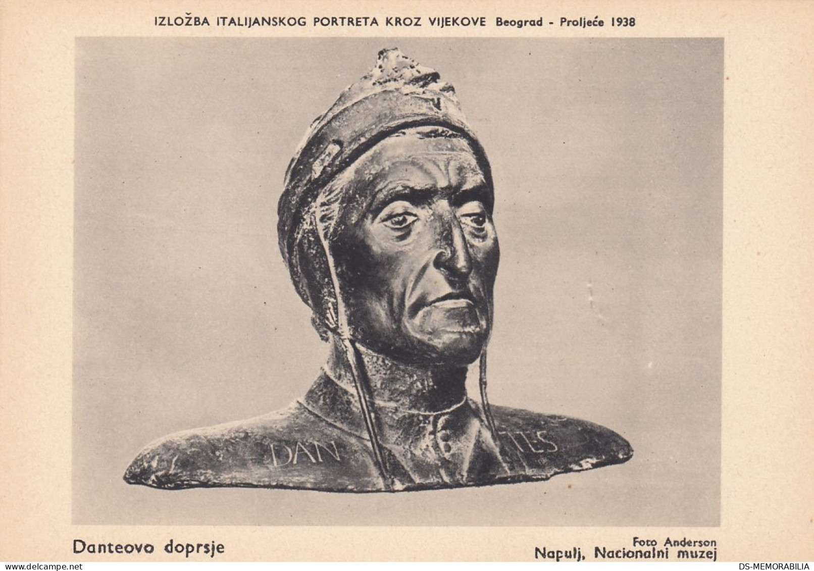 Exposition Of Italian Portrait Belgrade Serbia 1938 - Dante - Ausstellungen