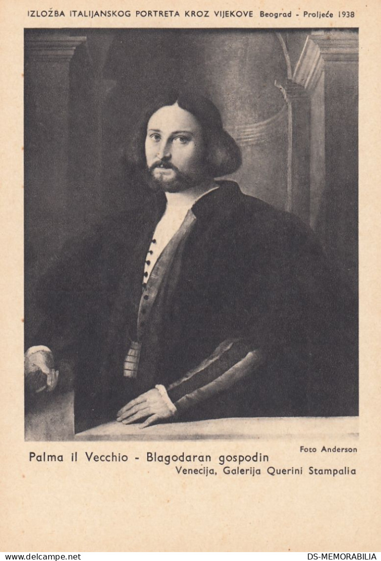 Exposition Of Italian Portrait Belgrade Serbia 1938 - Palma Il Vecchio - Ausstellungen