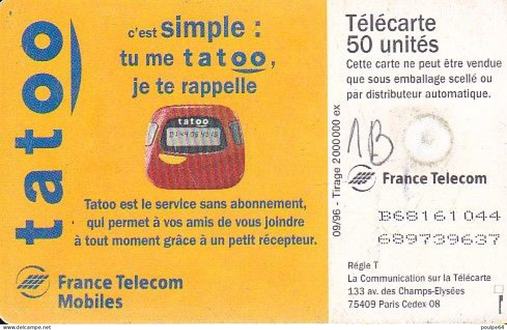 F690A 09/1996 - TATOO - 50 GEM1B - 1996