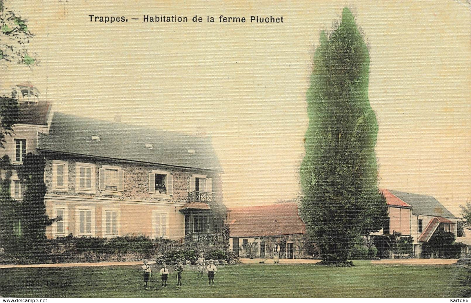 Trappes * Habitation De La Ferme PLUCHET * Cpa Toilée Colorisée - Trappes