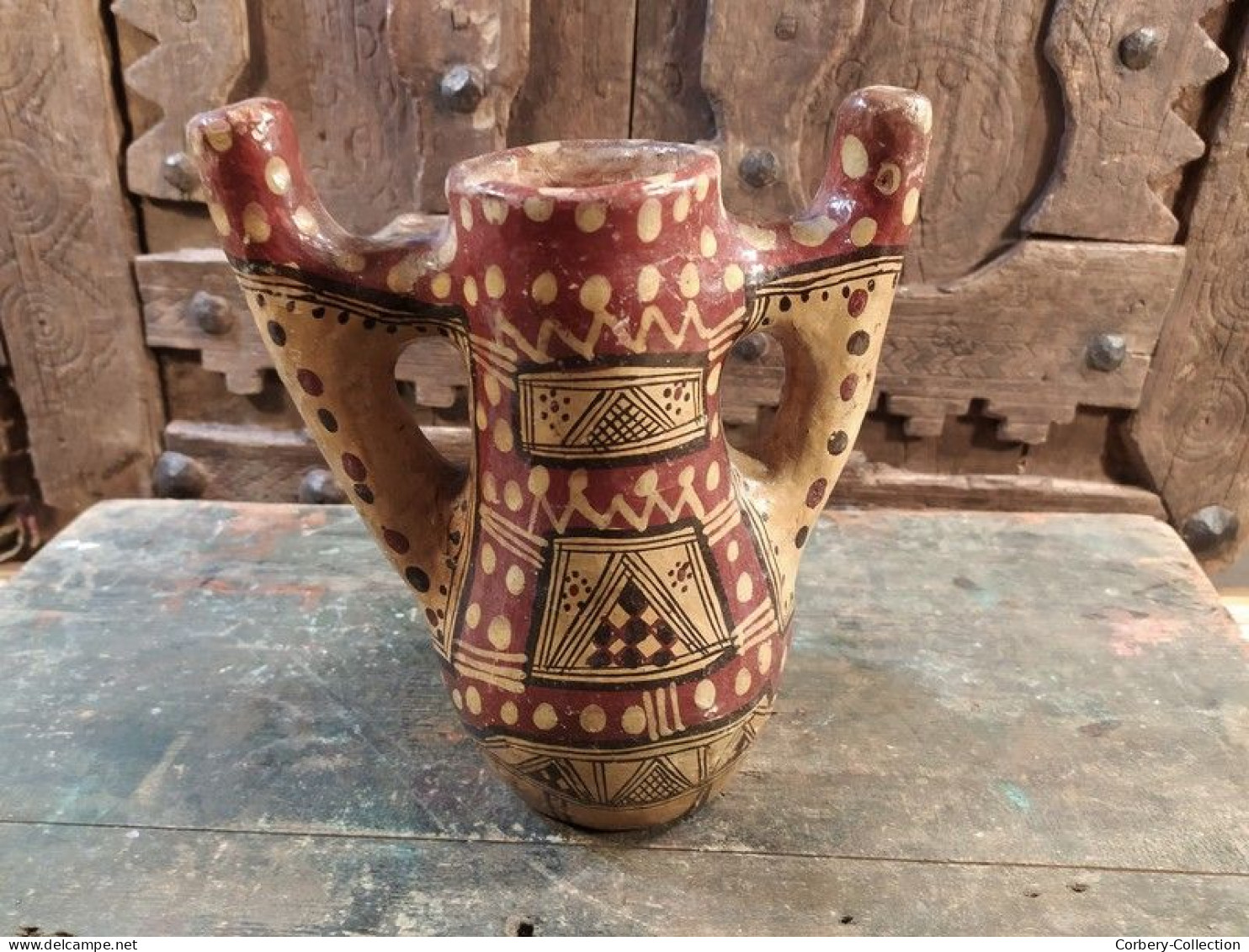 Ancienne Poterie Kabyle Gargoulette Artisanat Alger / Ref K15 - Art Africain