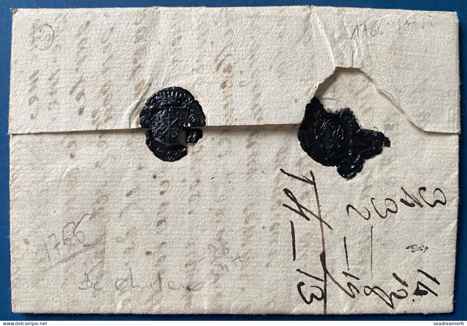 Lettre 16 MARS 1766 De CHALAIX Marque COLONGE (L-n°1) + Taxe 14 + Marque De Verification De Prix Pour Un Chevalier ! RR - ....-1700: Précurseurs