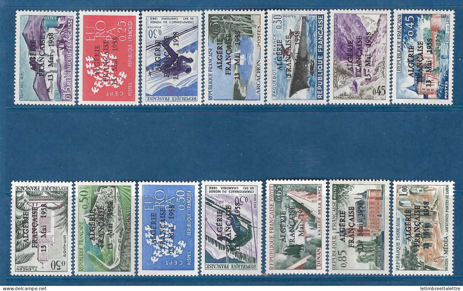 Algérie - Série ** - Neuf Sans Charnière - Surcharge Algérie Française 13 Mai 1958 - Série OAS - Premier Tirage - Unused Stamps