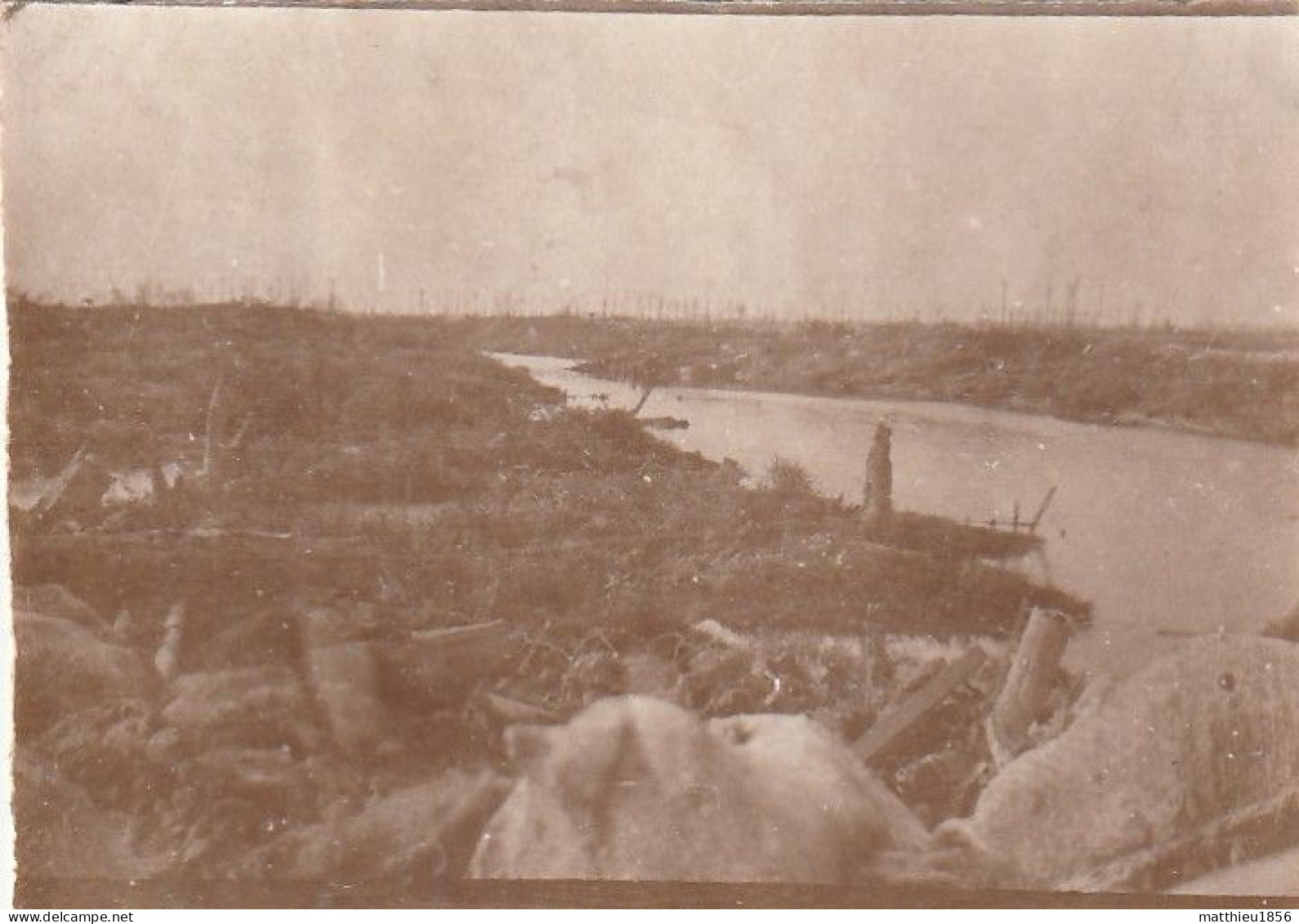 Photo 14-18 Secteur STEENSTRAAT (Bikschote) - Une Vue De Nos Tranchées, Le Champ De Bataille (A252, Ww1, Wk 1) - Langemark-Poelkapelle