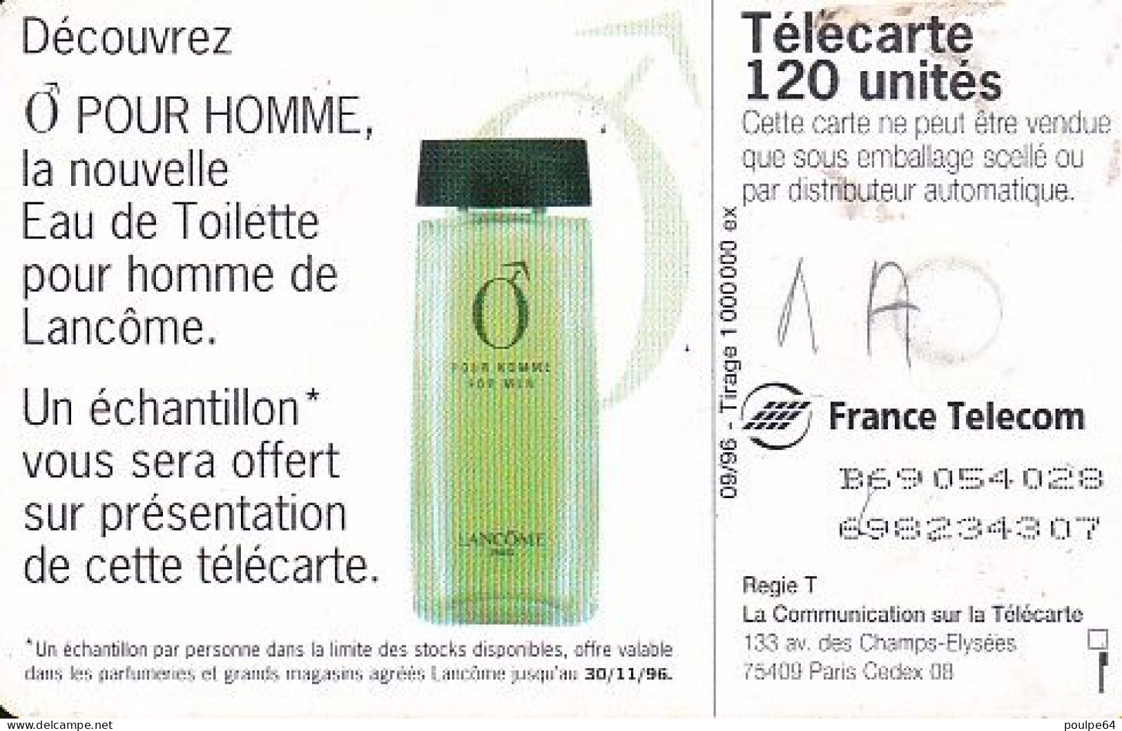 F692 09/1996 - " O " POUR HOMME - 120 GEM1A - 1996