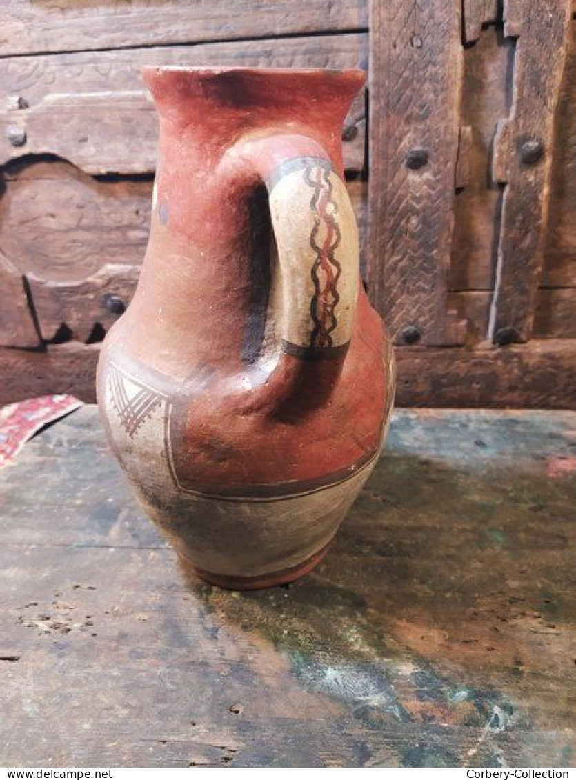 Ancien Pichet Poterie Kabyle Travail Berbère Iddeqi Algérie Maâtkas / Ref K11 - Afrikanische Kunst