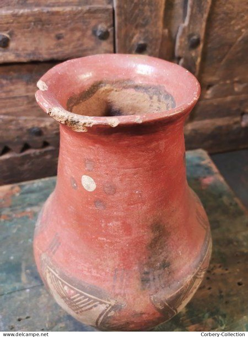 Ancien Pichet Poterie Kabyle Travail Berbère Iddeqi Algérie Maâtkas / Ref K11 - Afrikaanse Kunst