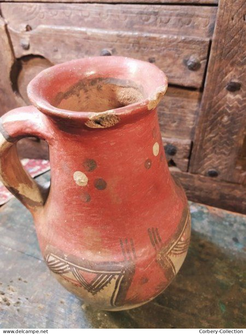 Ancien Pichet Poterie Kabyle Travail Berbère Iddeqi Algérie Maâtkas / Ref K11