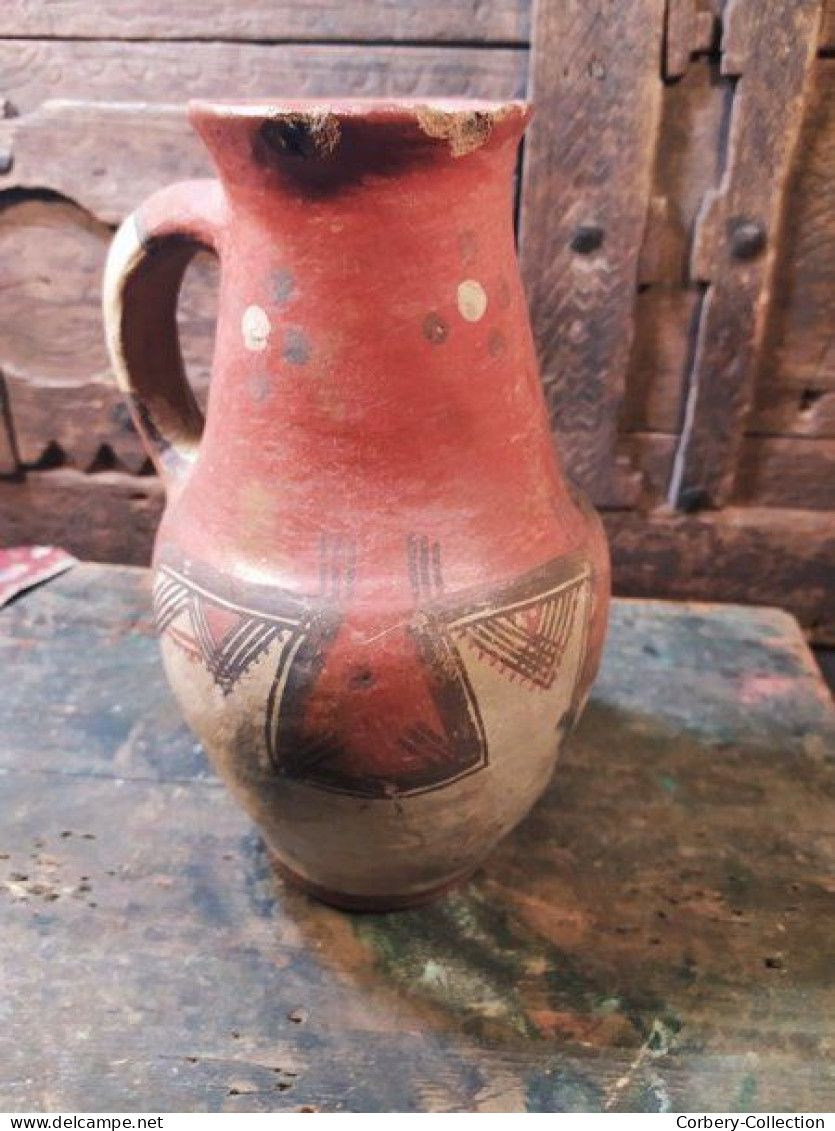 Ancien Pichet Poterie Kabyle Travail Berbère Iddeqi Algérie Maâtkas / Ref K11