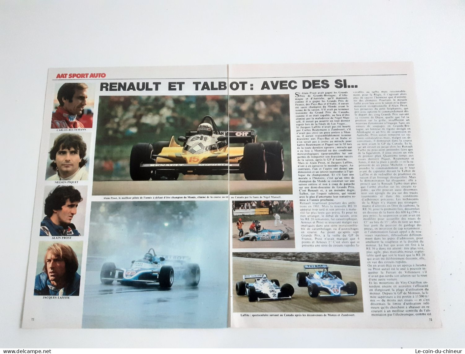 Coupure De Presse Formule 1 Renault Et Talbot - Automovilismo - F1