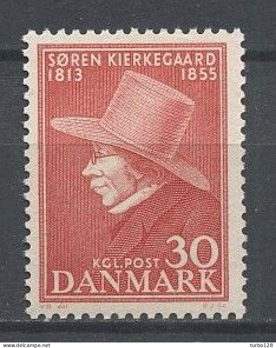 DANEMARK 1955 N° 366 ** Neuf MNH  Superbe Philosophe Théologien Soren Kierkegaard - Unused Stamps