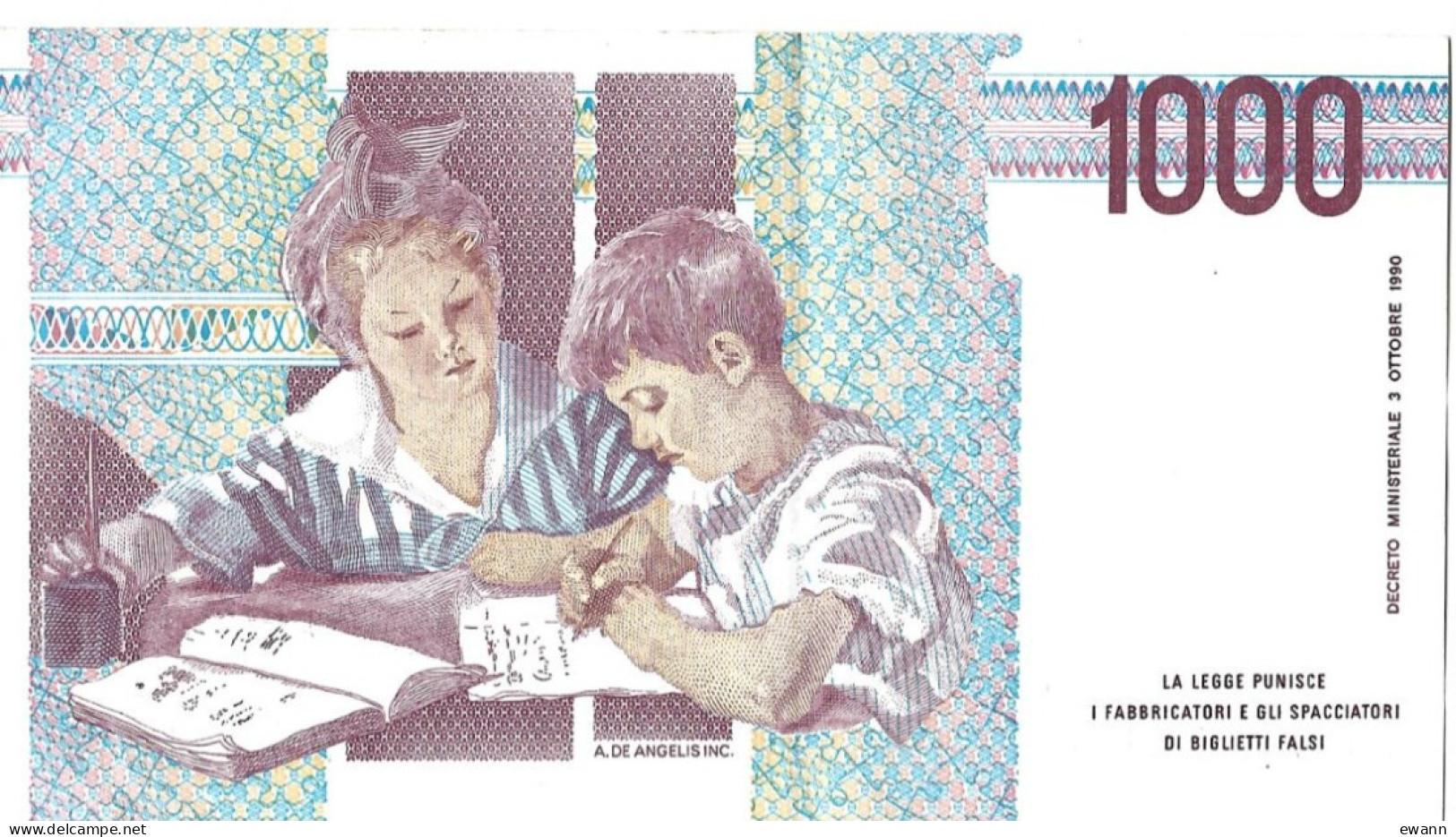 Billet Neuf - Italie - 1000 Lires - 1990 - 1.000 Lire
