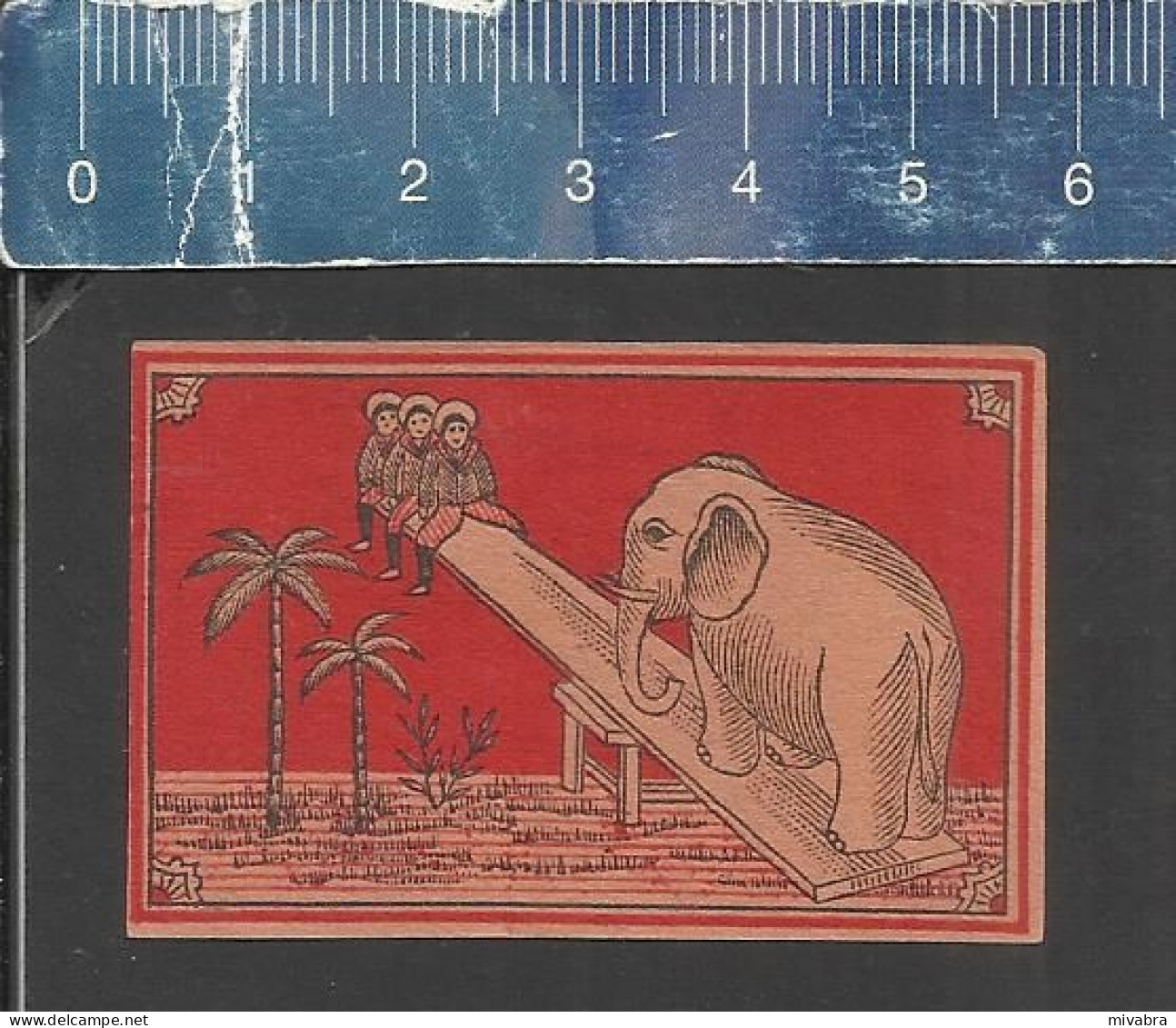 ELEPHANT CIRCUS ACT  (ELEFANT OLIFANT JUMBO) - OLD VINTAGE MATCHBOX LABEL MADE IN JAPAN - Zündholzschachteletiketten
