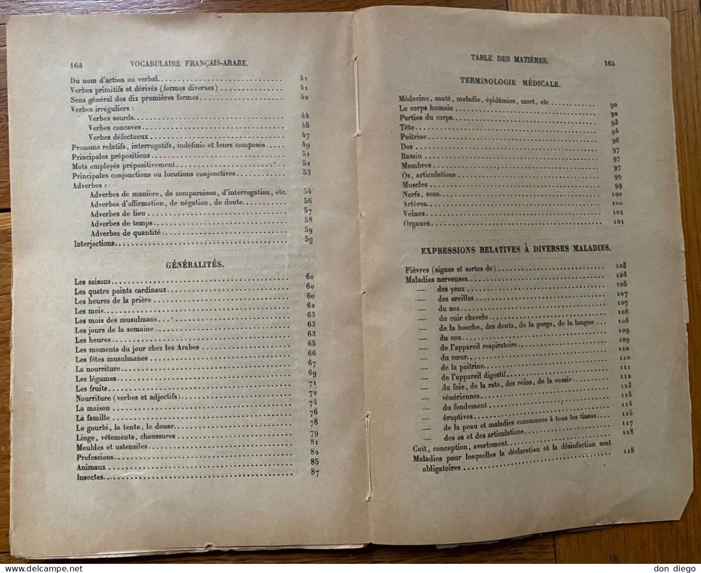 Vocabulaire Français-Arabe à l'usage des Elèves de l'Ecole Départementale des Infirmières / Octave Depont / 1932