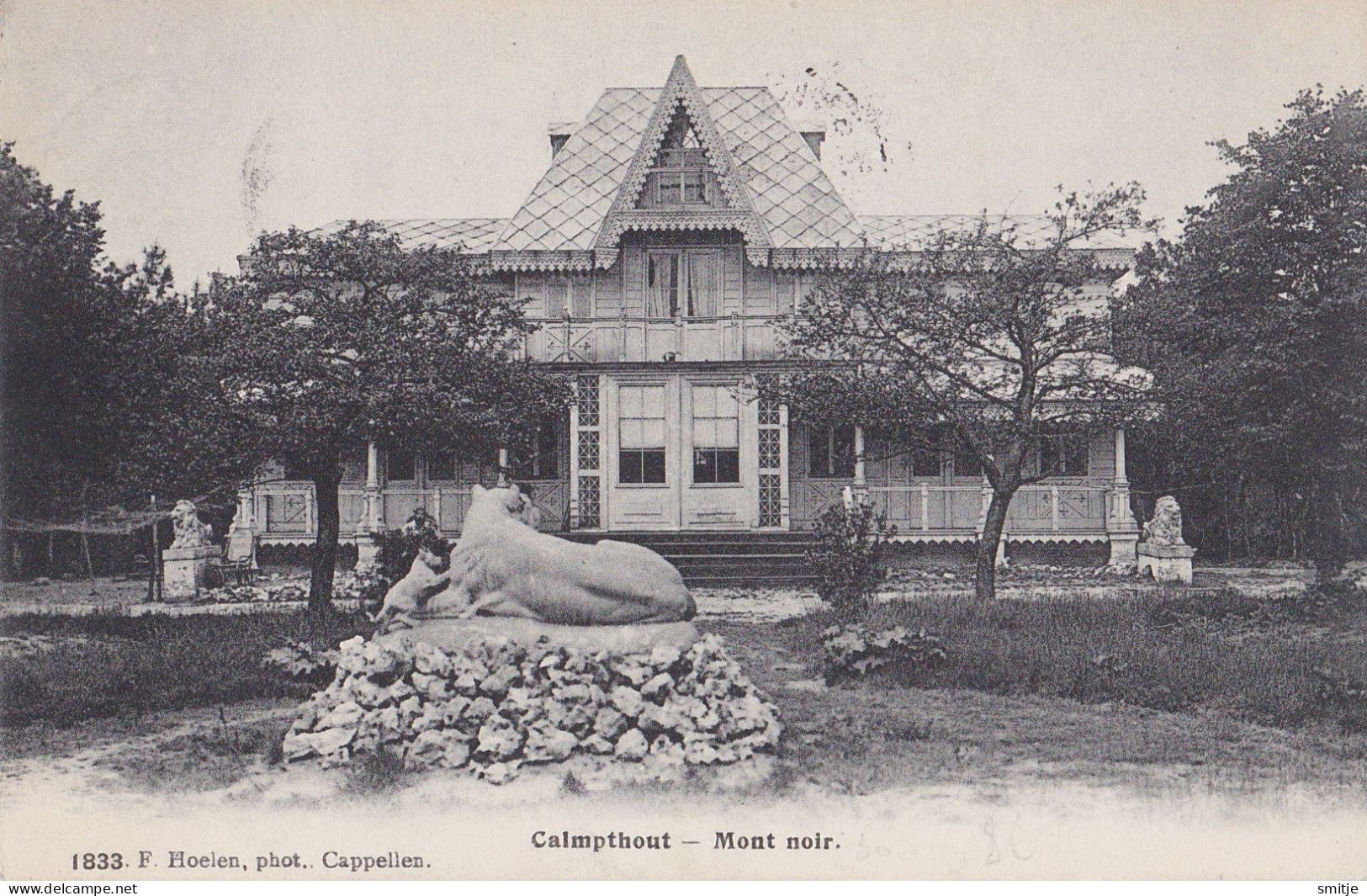 KALMTHOUT 1912 VILLA MONT NOIR MET STENEN LEEUW - HOELEN KAPELLEN 1833 - Kalmthout