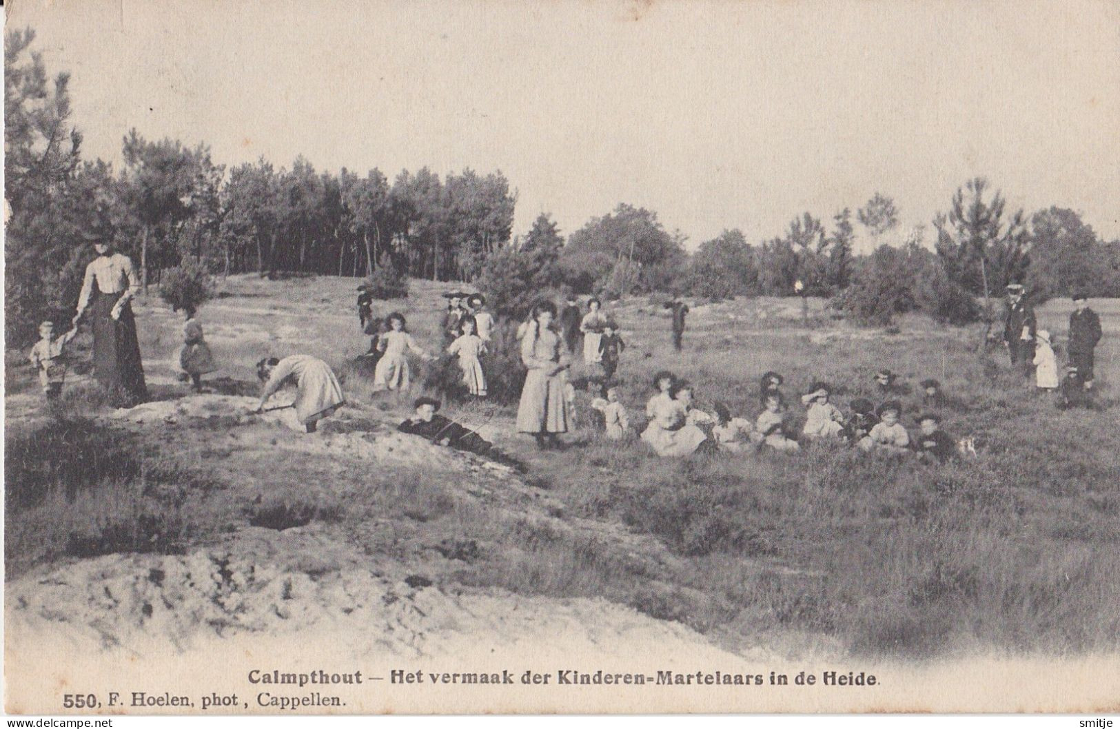 KALMTHOUT 1908 HET VERMAAK DER KINDEREN MARTELAARS IN DE HEIDE - MOOIE ANIMATIE - HOELEN KAPELLEN 550 - Kalmthout