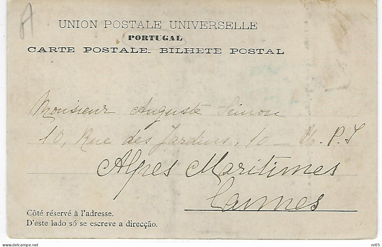 1904 - Bilhete Postal Pour France Avec Cachet " Lisboa Central " + Timbres - Briefe U. Dokumente