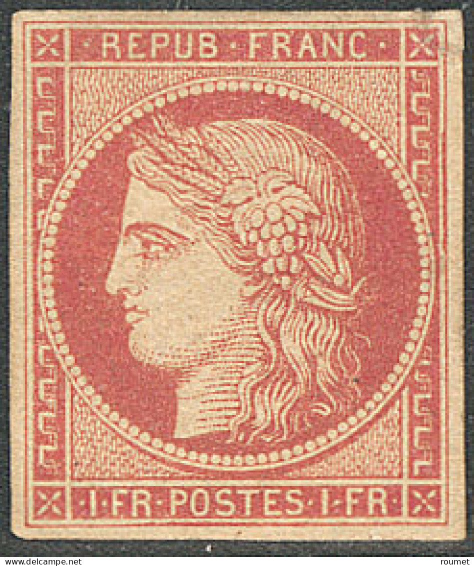 * Vermillon Vif. No 7a, Belle Nuance, Un Bout D'angle D'origine Remis Mais Belle Gomme Et Superbe D' Aspect. - RRR - 1849-1850 Cérès