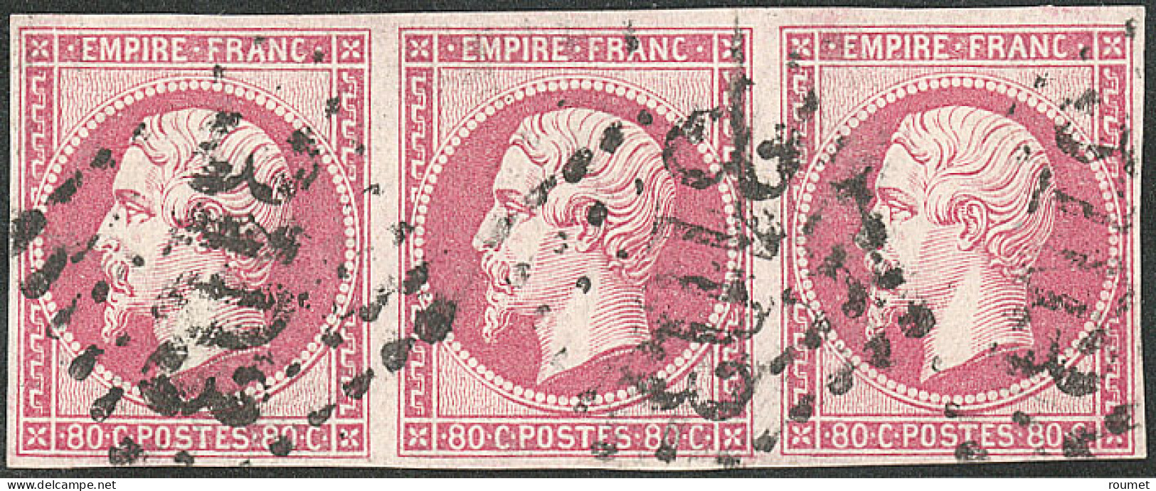 No 17B, Bande De Trois Obl Gc 3103, Ex Choisi. - TB - 1853-1860 Napoleon III