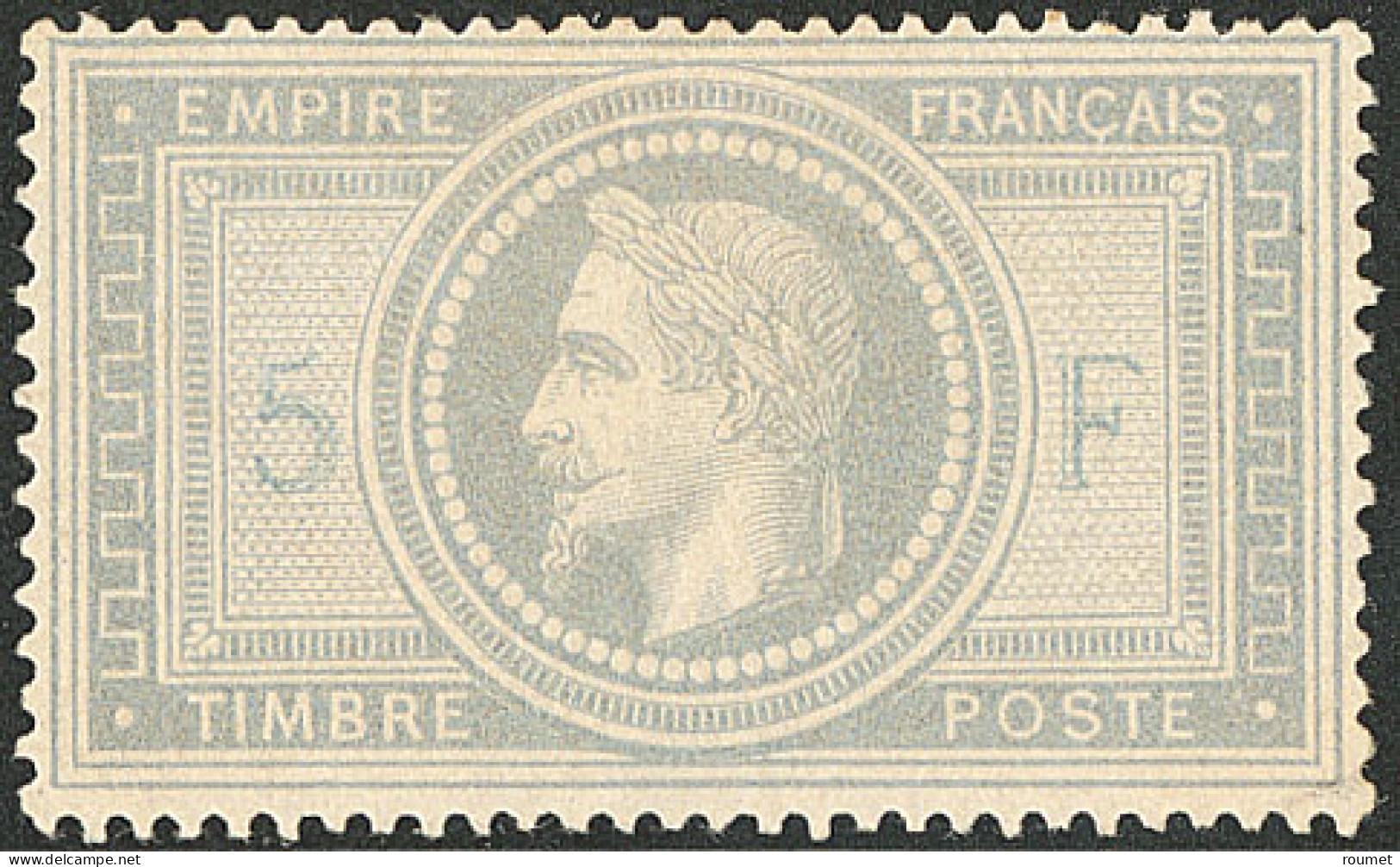 * No 33A, Violet-gris Avec "5" Et "F" En Bleu, Légères Rousseurs Au Verso Mais Jolie Pièce. - TB. - RR - 1863-1870 Napoléon III Lauré