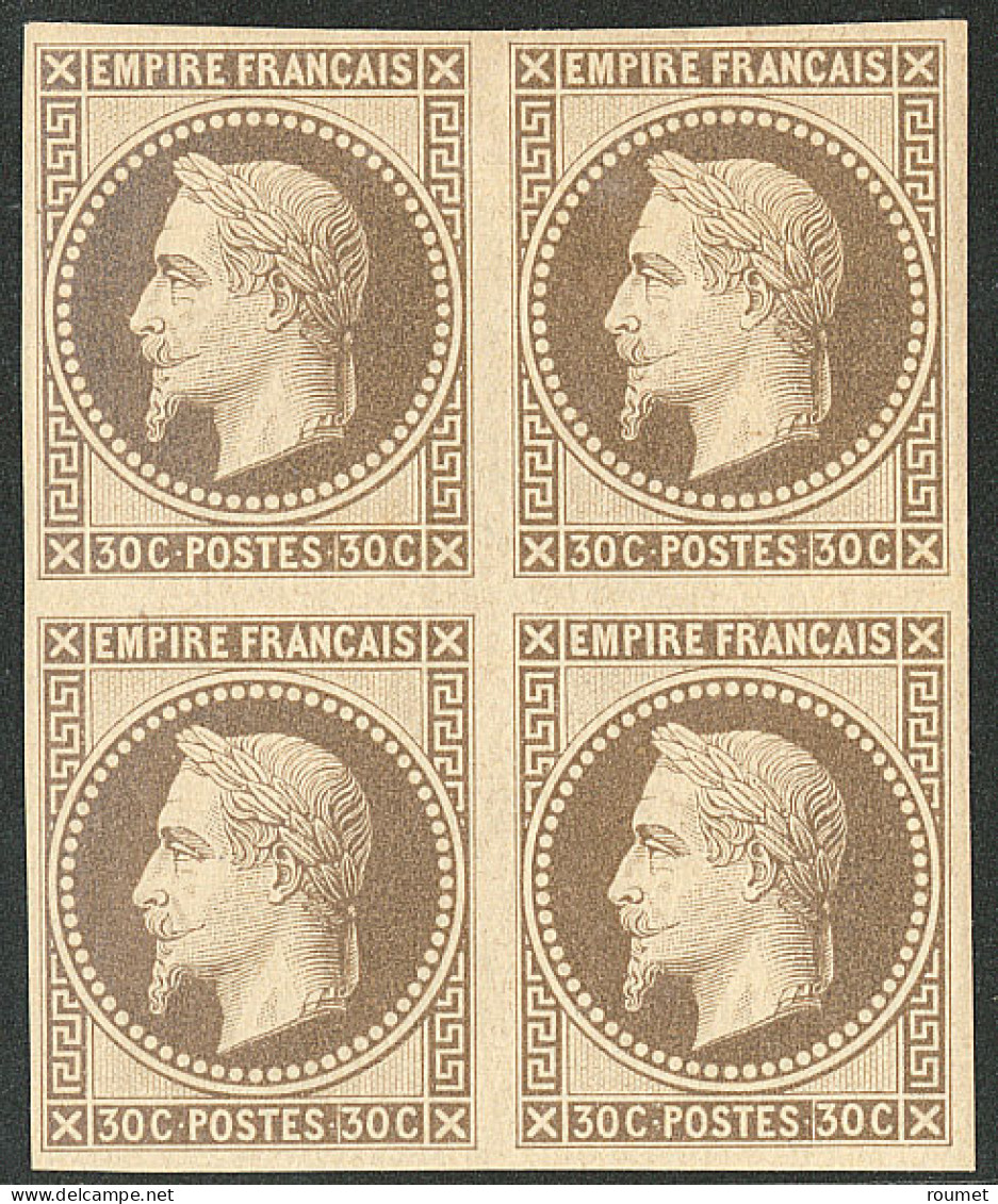 ** Rothschild. No 30c, Bloc De Quatre (deux Ex *), Très Frais. - TB - 1863-1870 Napoléon III Con Laureles