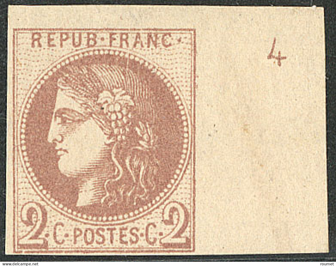 (*) Report I. Petit Chiffre En Marge. No 40Aa, Bdf Avec Chiffre "4", Jolie Pièce. - TB. - RR - 1870 Bordeaux Printing