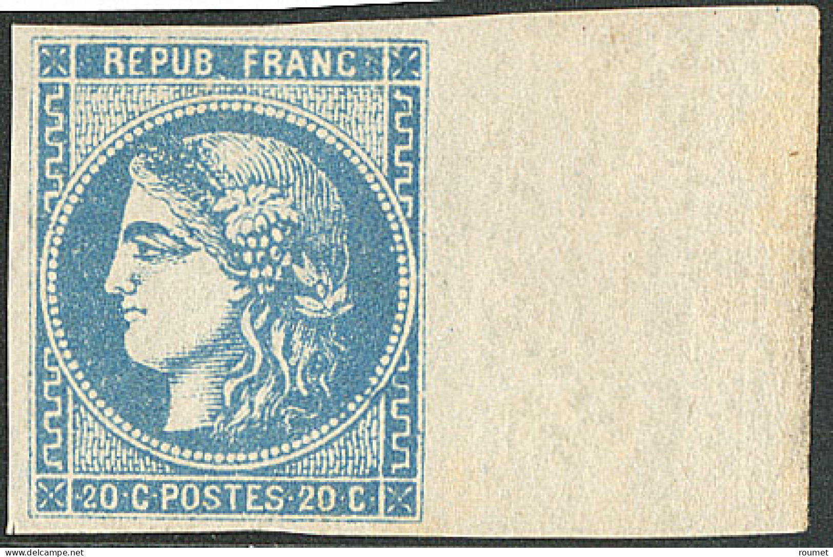 * No 46Ac, Bleu-gris, Bdf, Pli Le Long Du Filet Mais Jolie Pièce. - TB. - R - 1870 Bordeaux Printing