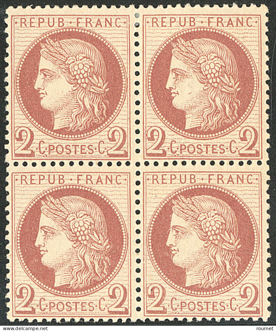 * No 51, Rouge-brun, Bloc De Quatre (un Ex **), Très Frais. - TB - 1871-1875 Cérès