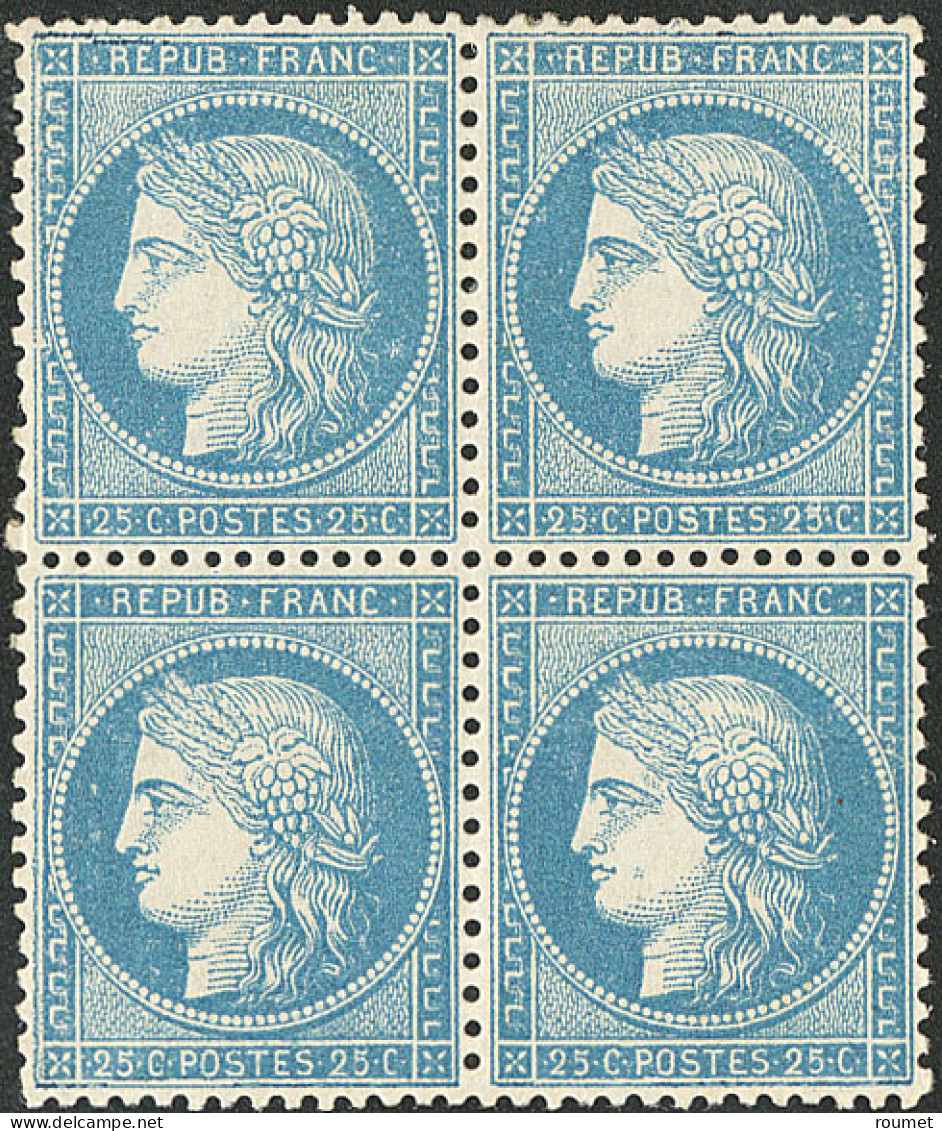 ** No 60A, Bleu Type I, Bloc De Quatre (deux Ex *), Très Frais Et Centré. - TB - 1871-1875 Cérès
