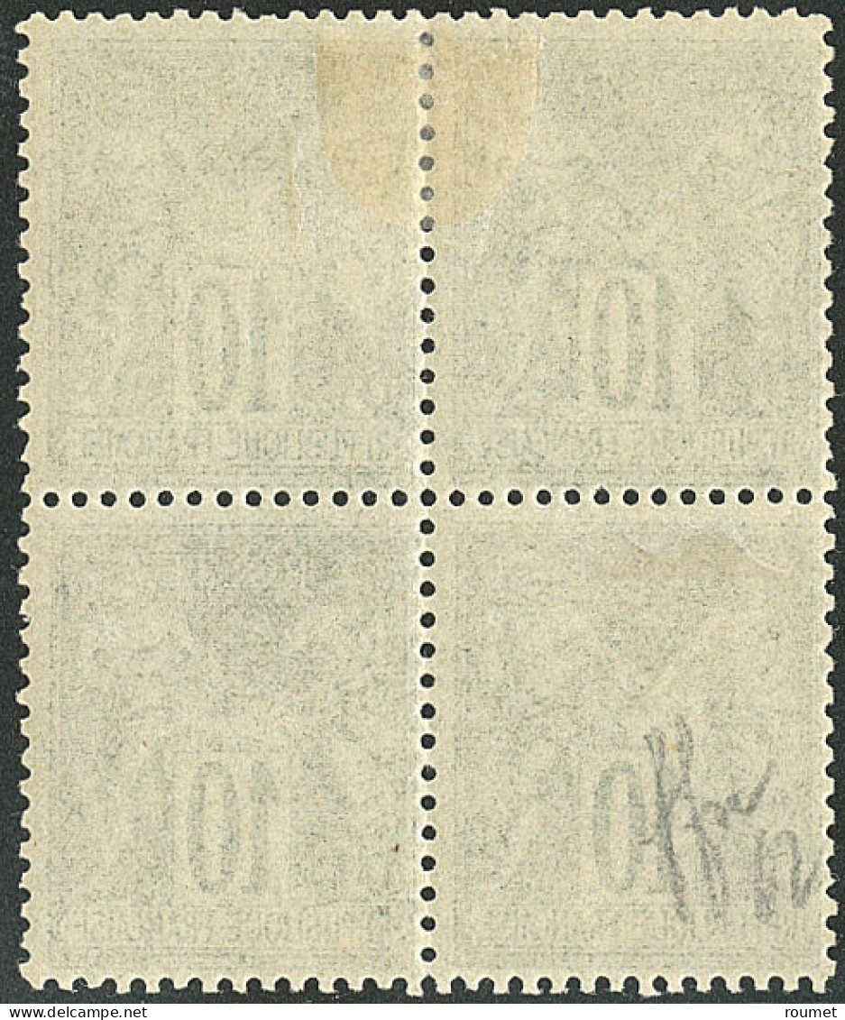 * No 76, Vert, Bloc De Quatre (un Ex **), Jolie Pièce. - TB. - R - 1876-1878 Sage (Type I)