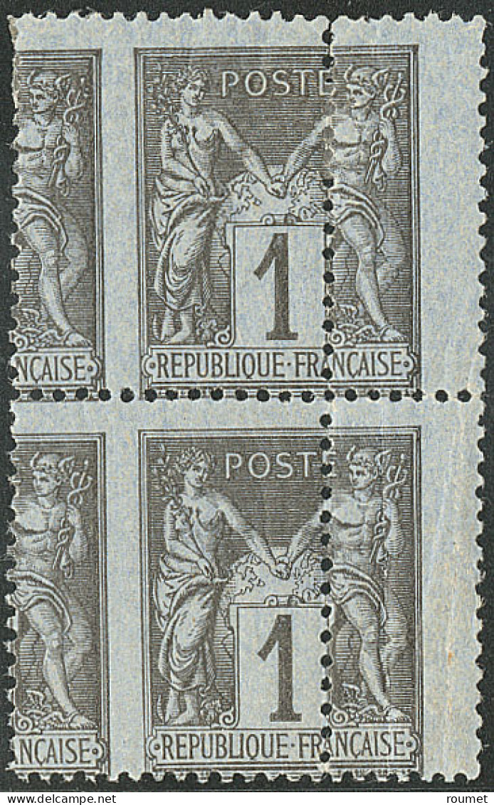 ** Piquage à Cheval. No 83, Paire Verticale Interpanneaux (un Ex *), Superbe - 1876-1878 Sage (Type I)