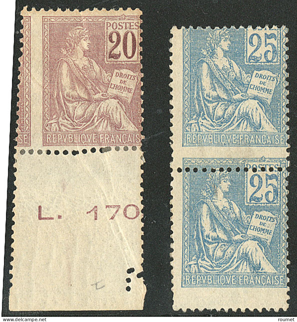 ** Mouchon. Piquage à Cheval. Nos 113k * Bdf, 114j Paire Verticale, 116d *. - TB (N°et Cote Spink-Maury : - Sonstige & Ohne Zuordnung