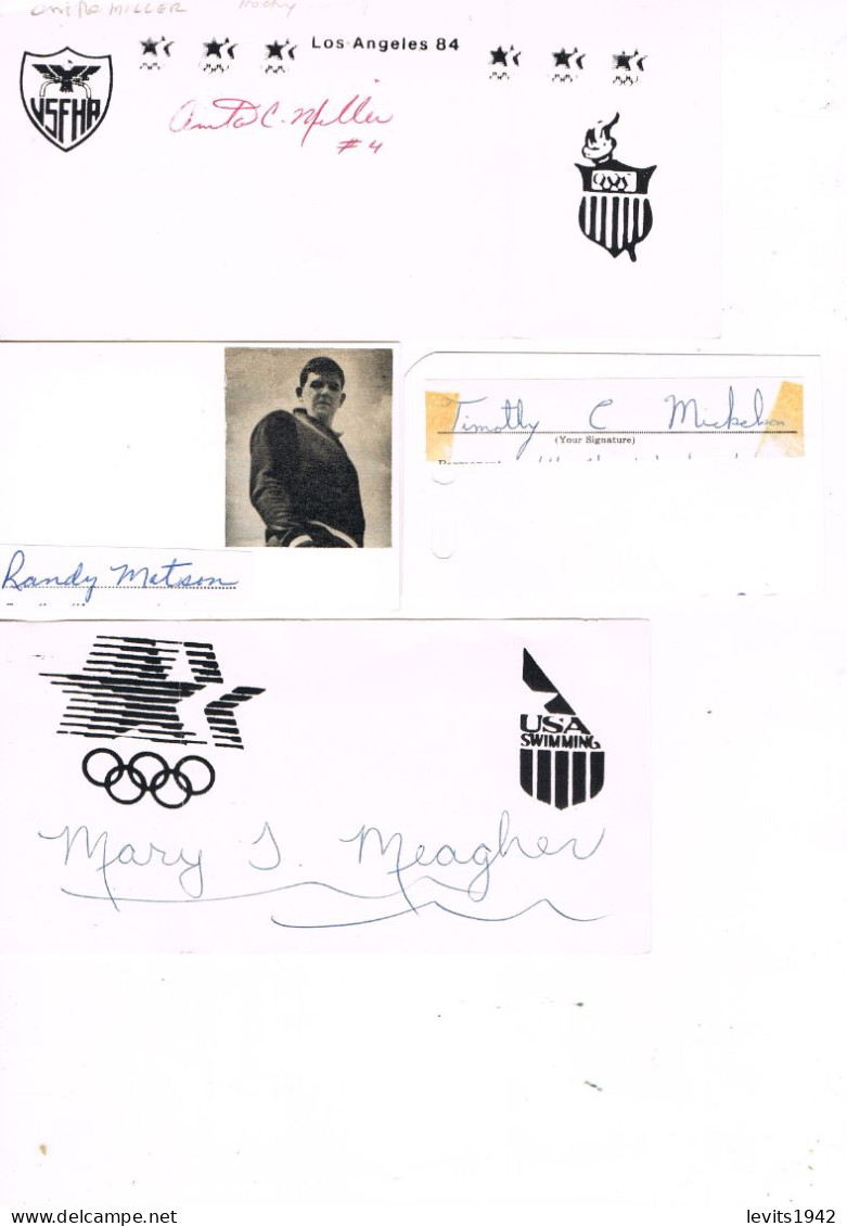 JEUX OLYMPIQUES - AUTOGRAPHES DE MEDAILLES OLYMPIQUES - CONCURRENTS DES ETATS-UNIS  - - Autogramme