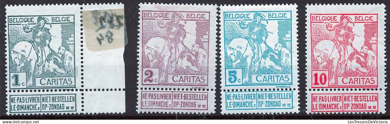 Timbres - Belgique - Caritas 1911 - COB 84/107* Sauf 99 Oblitéré Et 84 ** - Cote 578 - 1910-1911 Caritas