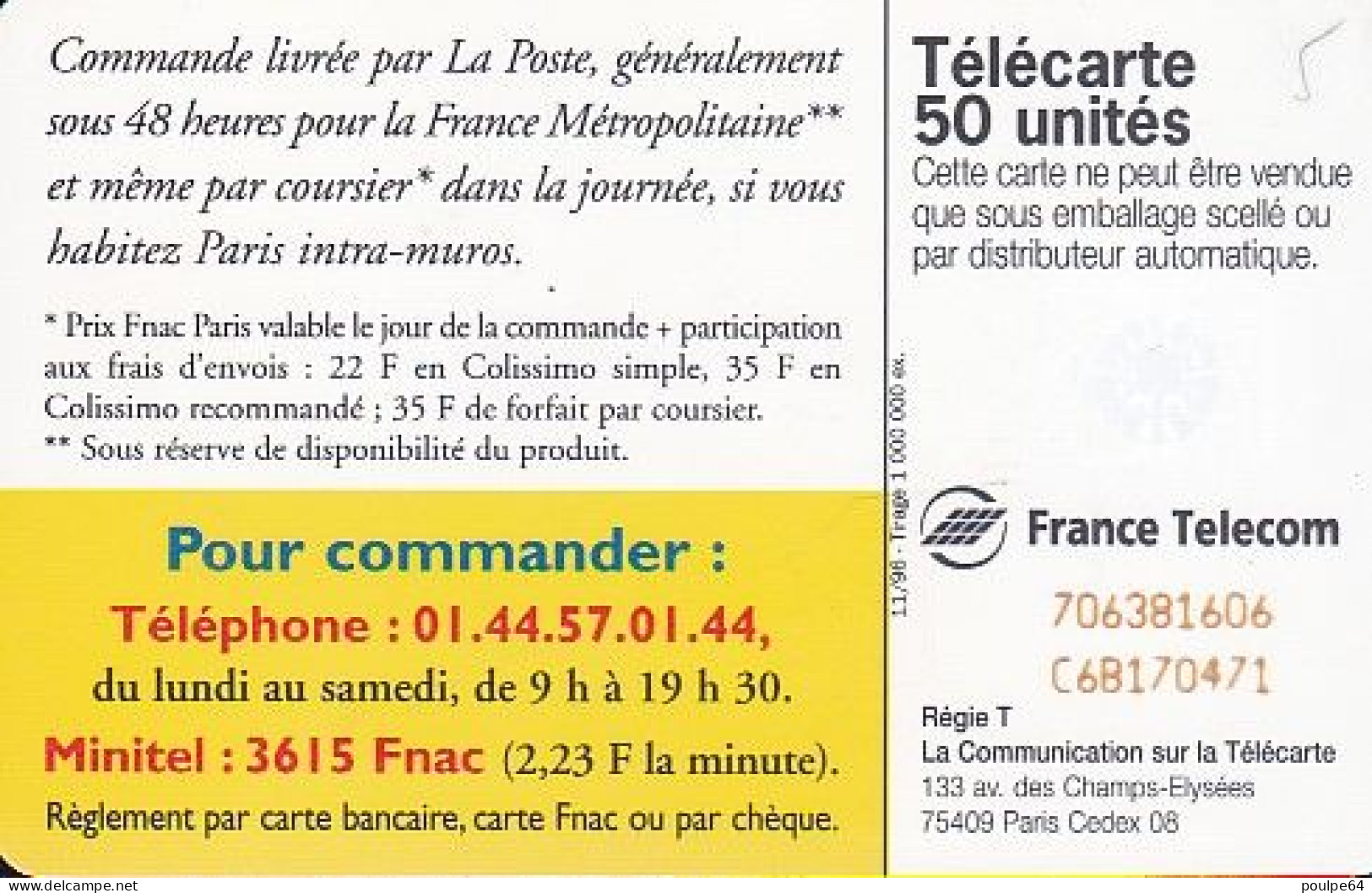 F702 11/1996 - FNAC - 50 SC7 - 1996