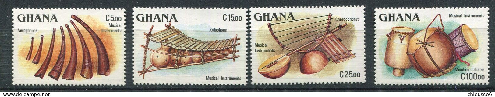 Ghana ** N° 936 à 939 - Instruments De Musique - Ghana (1957-...)