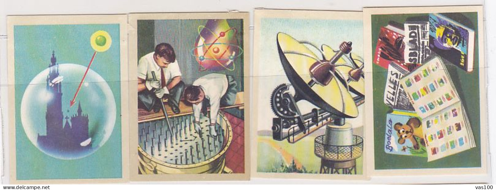 TRADE CARDS, CHOCOLATE, JACQUES, SCIENCE, ATOM ENERGY, SOLAR ENERGY, PRINTINGS, 4X - Jacques