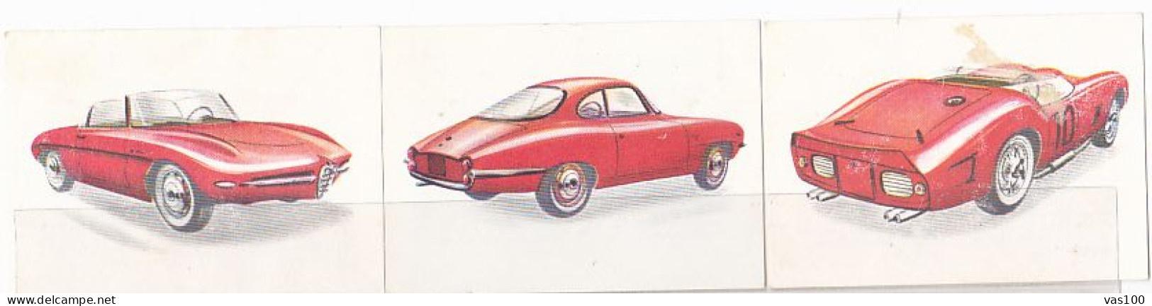 TRADE CARDS, CHOCOLATE, JACQUES, CARS OF 1962, 3X - Jacques