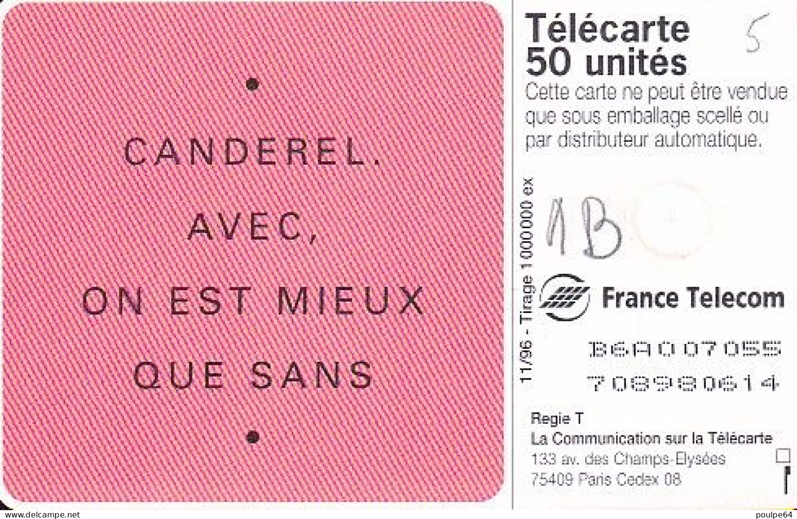 F704A 11/1996 - CANDEREL - 50 GEM1B - 1996