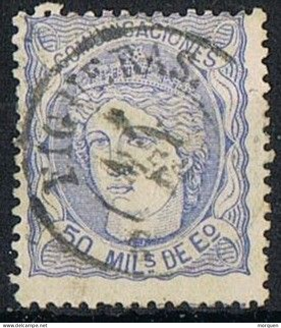 Sello 50 Milesimas Alegoria 1870, Fechador FIGUERAS (Gerona), Num 107 º - Usados