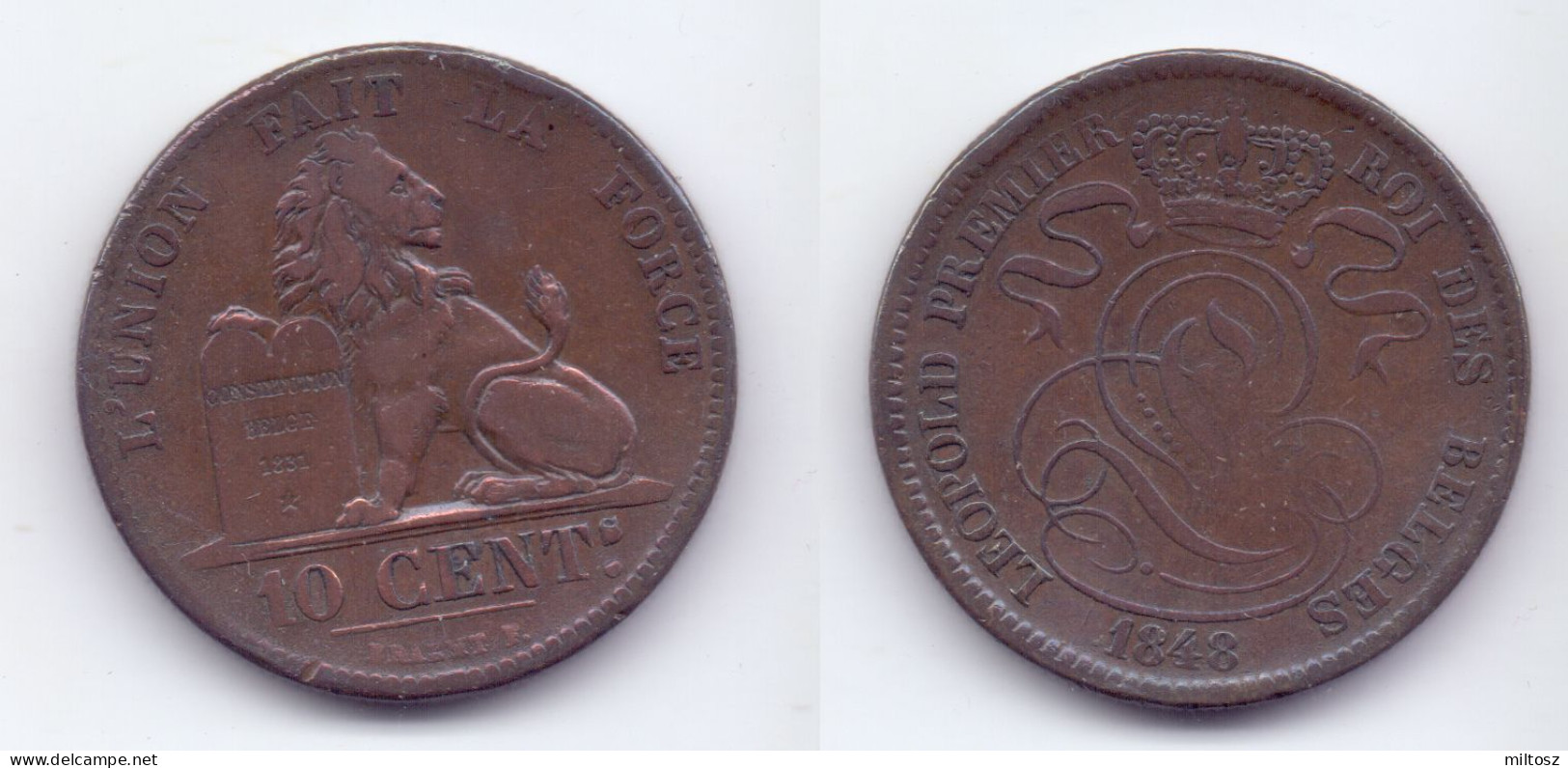 Belgium 10 Centimes 1848/38 - 10 Cents