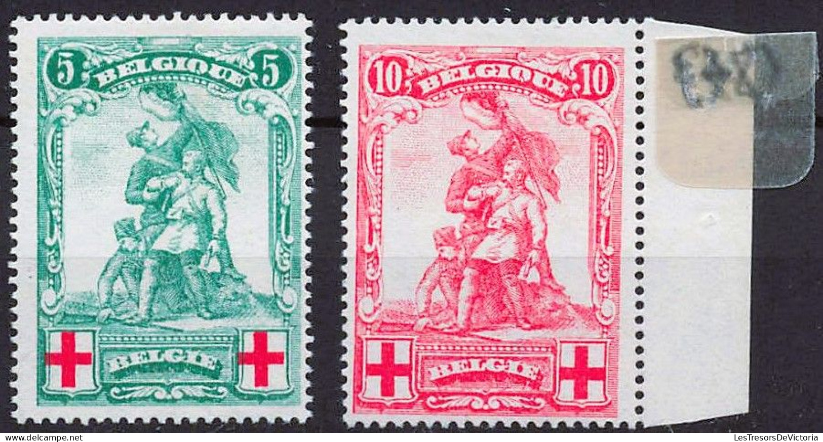 Timbres - Belgique - Croix Rouge 1914 - COB 126* Et 127/28** MNH - Cote 232 - 1914-1915 Rotes Kreuz